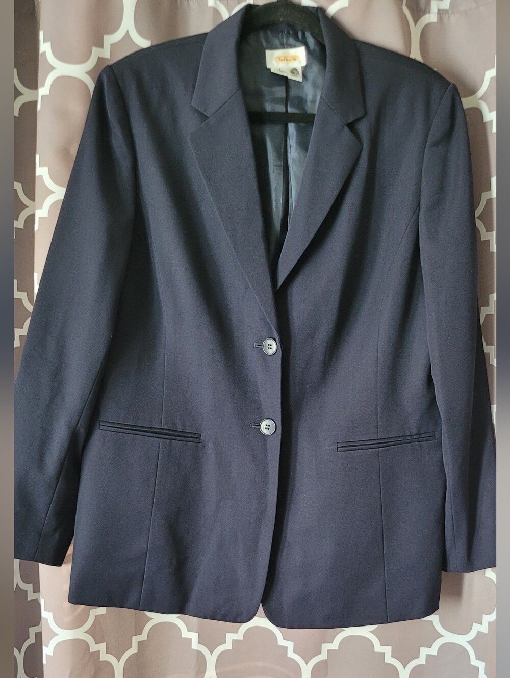 Talbots Wool Navy Blue Two-Button Blazer Jacket